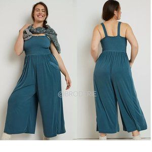 NEW Anthropologie Javiera Smocked Jumpsuit